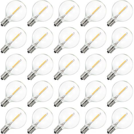 AC230V Globe LED G40 Ampoule Lampe 25 Pack E12 Base Socket Holder IP44 Résistance à l'eau Blanc Chaud pour Guirlande Lumineuse Home Party Décoration De Mariage (1/5)