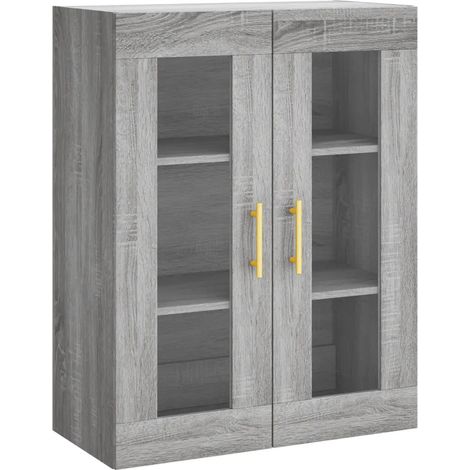 Mobiletto a muro di design pratico e funzionale dimensioni 69,5 x 34 x 90 cm realizzato in legno composito grigio. Codice articolo: 020048622.
