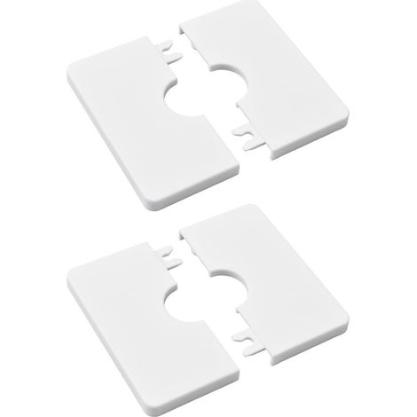 Pack Self-Adhesive Square ABS Plastic Pipe Covers for 22mm Diameter Shower Hose (White) (1/5)