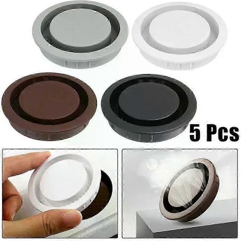 5 Stück/Lot Edelstahl-Lüftungsgitterabdeckung Schwarz Weiß Kleiderschrank-Schrank-Maschenloch-Lüftungsstopfen Durchmesser 50 mm - JXLGV (1/5)