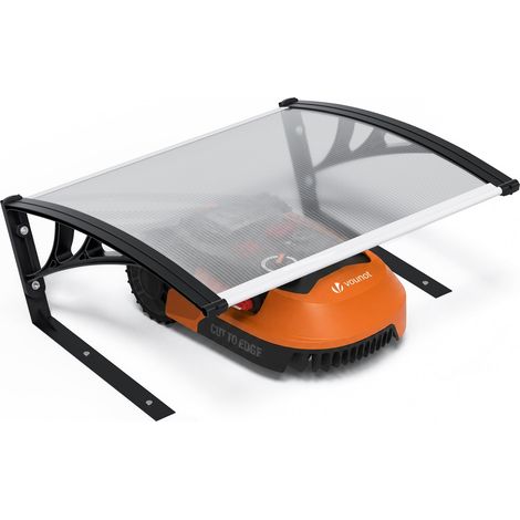 VOUNOT® Garaje para Robot Cortacésped 82x80x46cm Cobertura de Cortacésped Robótico con Pies Metal Protección UV Transparente (1/5)