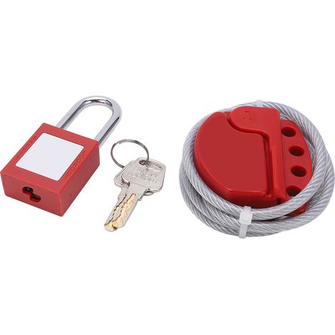 Câble de sécurité acier inoxydable 1,8m x 6mm résistant haute température et corrosion pour verrouillage valve multi-cadenas (1/5)