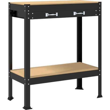 Banco da lavoro con cassetto Nero 80 x 40 x 91 cm vidaXL