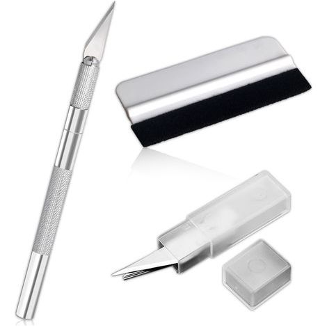 Set mit 7 Applikationssets, Mini-Rakel aus flexiblem Kunststoff mit Präzisionsklinge und Spezialrakel für Stretchfolie, Stretchfolien-Applikationswerkzeug, Rakel, Fensterfolie