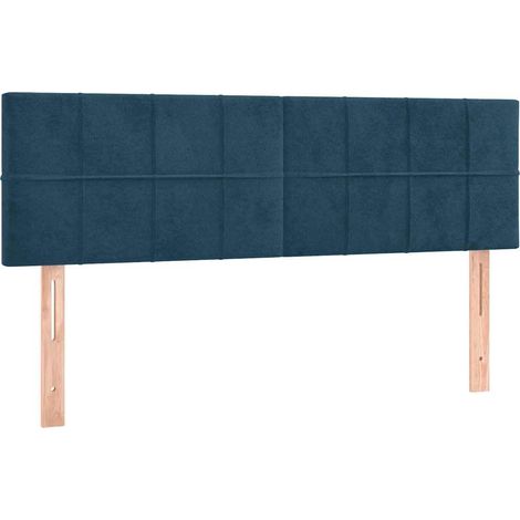 Testiera  Testata del letto Blu Scuro 144x5x78/88 cm in Velluto (1/5)