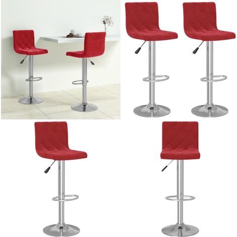 Barhocker 2 Stk. Weinrot Samt - Barhocker - Samtsitz - Weinrot - Drehbare Barhocker - Höhenverstellbar - Home & Living (1/5)