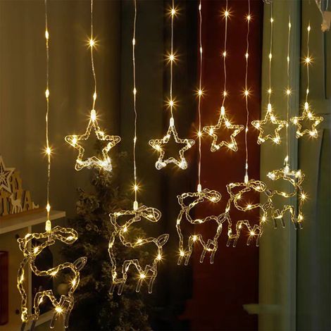 Guirlande Lumineuse Pour Fenêtre - LED Jaune - Alimentation USB - 60 x 80 cm - Décoration Intérieure Noël - 1 Pièce (1/5)