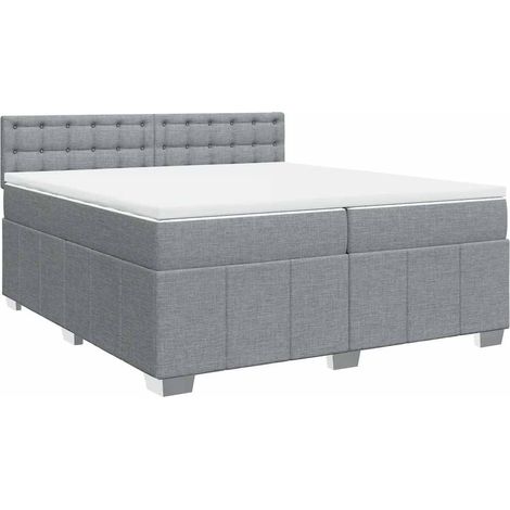 Maison Exclusive - Boxspringbett mit Matratze Hellgrau 200x200 cm (1/5)
