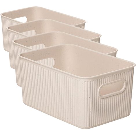 Paniers et Boîtes de Rangement Plastique 5 L Baobab  Boîte Organisatrice  Poignées Intégrées  Design Compact et Polyvalent  Plastique 100 % Recyclé Sans BPA  18,1x27,2x13 cm, Ecohome (1/5)