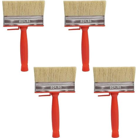 Lot de 4 pinceaux de 12 cm (4,7 pouces) pour la peinture de clôtures et abris de jardin, adaptés à tous types de travaux de peinture. (1/5)