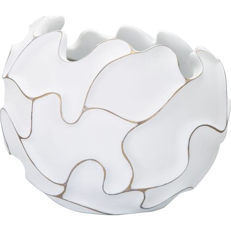 Vaso Gaspeau Lines 44x37x44 cm in Poliresina Bianco (1/5)
