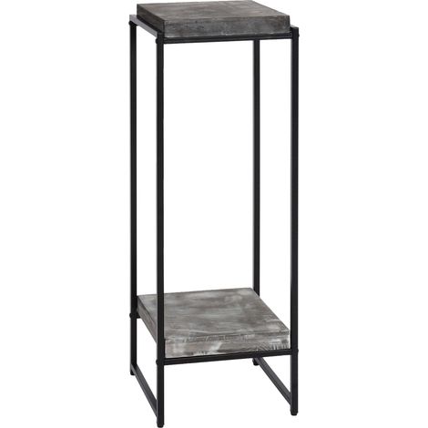 Table à fleurs HWC-K71 - étagère à fleurs table d'appoint étagère à plantes - certifiée MVG MDF métal - gris foncé - 101cm (1/5)