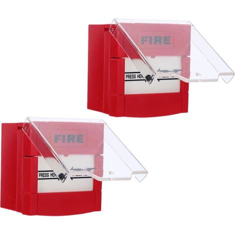 2pièces Bouton Alarme Incendie Manuel Interrupteur De Réinitialisation Déclencheur pour Hôtel Maison Bureau Système Urgence (1/5)