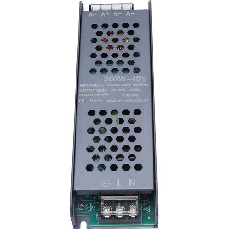 LED-Schaltnetzteil-Treiber, magnetischer Lichttransformator, schwarz, langer Streifen, 48 V AC, 180–250 V, 300 W, 6,25 A (1/5)