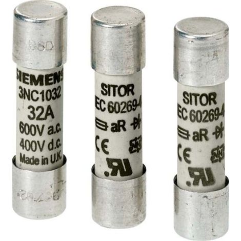 Cartouche fusible Siemens SITOR, 16A 10 x 38mm 600V c.a. ( Prix pour Paquet de 10 ) (1/3)
