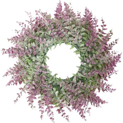 Décorations de Noël : Guirlande artificielle de lavande, anneau, pendentif, heurtoir de porte, couronne ronde n° 0767 (1/5)