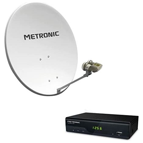 Metronic 498268 Calysta 80 MB Parabole acier Blanche 80cm + LNB monobloc