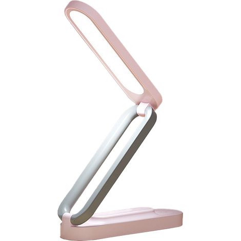 Ortviai Lampe de bureau LED rechargeable, 3 niveaux de luminosité, réglable et pliable, design ergonomique blanc
