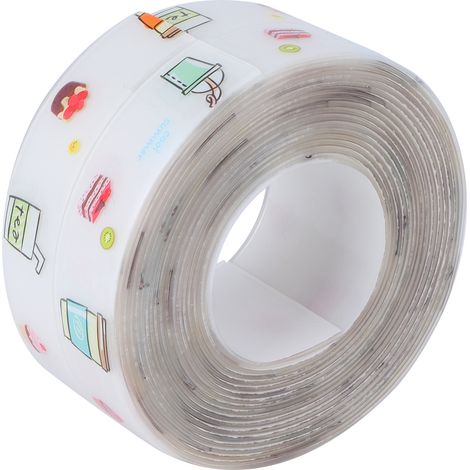 Ruban d'étanchéité adhésif imperméable pour bord d'évier et vasque, joint silicone sans colle, bande de calfeutrage 38mm x 3,2m, cuisine et salle de bains (1/5)