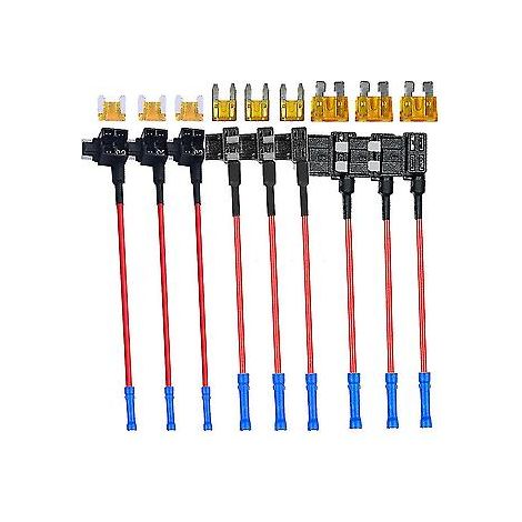 3-teiliges Set aus Sicherungsadapter und Sicherungsset – Sicherungsabzweiger mit Sicherungshalter und Sicherung für Autos, LKWs und Boote