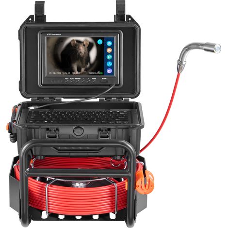 Mophorn Kanalkamera, 165 ft/50 m lang, selbstnivellierende Abflusskamera mit 512 Hz-Sender, Entfernungszähler, 9 Zoll Bildschirm 1080P HD Snake Sanitärkamera mit 12 LED-Leuchten