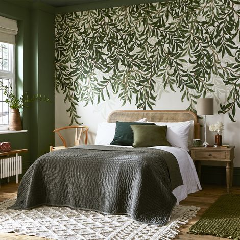Papier peint panoramique William Morris Willow Bough Green 400 x 250cm Vert