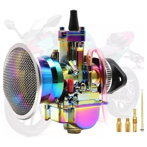Universeller farbiger Vergaser für Motorräder PWK34mm, kompatibel mit 200 bis 350 cm³ Motoren mit Luftfilteranschluss (1/4)