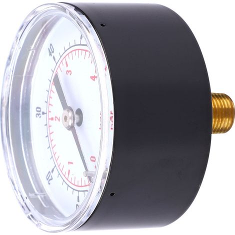 Manometer mit 50-mm-Zifferblatt, 1/8-BSPT-Gewinde und rückseitigem Anschluss für Luft, Wasser, Öl und Gas (0–60 PSI, 0–4 Bar) (1/5)