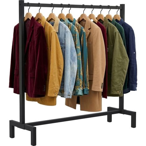 CLP – Portant à vêtements industriel noir 120x38cm – Design moderne en métal – Capacité de charge 100kg – Pour dressing et couloir