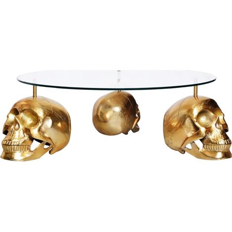 Runder Couchtisch CRANY 90 cm aus goldenem Aluminium und gehärtetem Glas im Barockstil