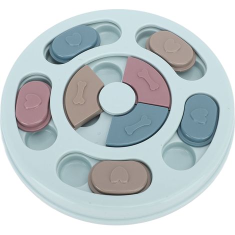 Jouet interactif anti-glissement rond pour chiens, chats et chiots (bleu) (1/5)
