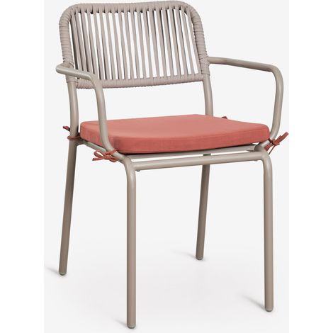 Pack de 4 sillas de comedor apilables con reposabrazos en cuerda trenzada Arhiza SKLUM (1/5)