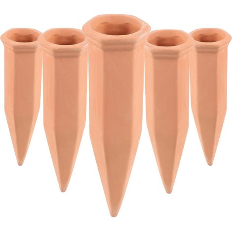 5 x Cône D’arrosage en Argile, Arrosage Automatique pour Plantes, D'intérieur Ampoules D'arrosage Distributeur D'eau pour Plantes Globe D'arrosage Ollas Terre Cuite pour Jardin Maison Extérieur