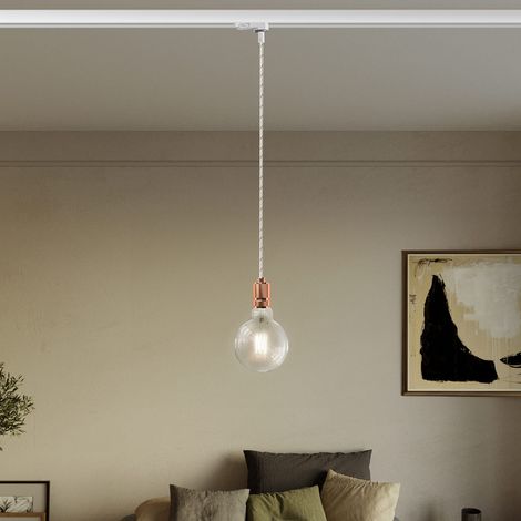Creative Cables - Suspension avec douille en aluminium moleté pour rails - ampoule non incluse (1/5)