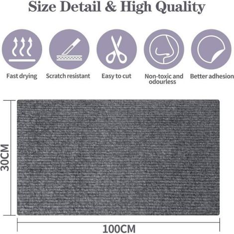 Tapis Griffoir pour Chat, Protection Canape Chat Anti Griffe, 30X100 CM Tapis de Sol pour Chat,Tapis à Gratter Autocollant (1/4)