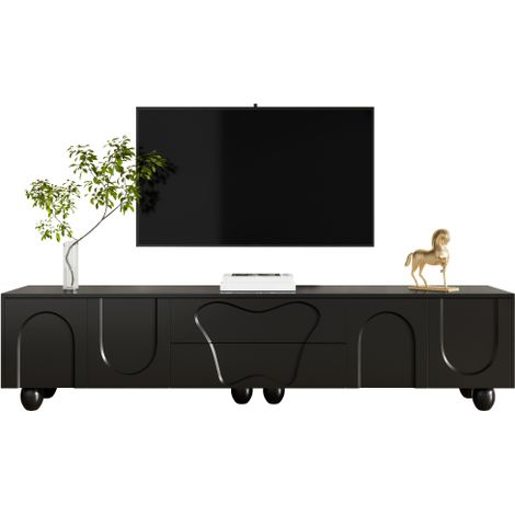 Meuble TV blanc aux pieds en bois — un support TV minimaliste et élégant, offrant un vaste espace de rangement, un design unique et des solutions d'organisation modulables pour vous aider à créer un s