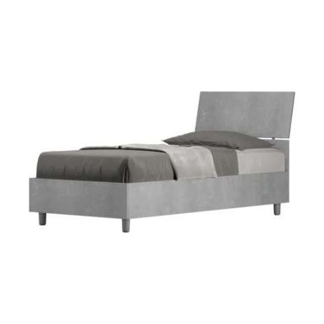 Letto singolo contenitore 80x200 testata inclinata cemento Demas (1/5)
