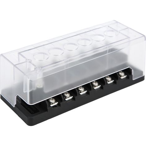 Disjoncteur à 6 positions avec protection contre les surcharges, 32 V CC, couvercle isolant transparent et capuchons étanches. (1/5)