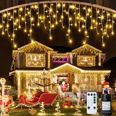 Guirlande Lumineuse Rideau Lumineux de Noël Extérieur Intérieur (1/5)