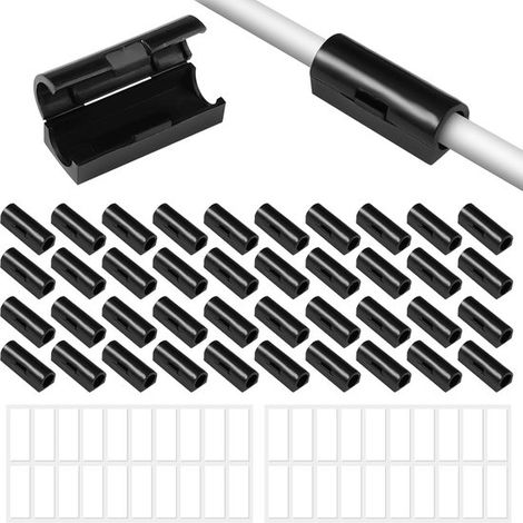 40 attaches-câbles auto-adhésives, supports de câbles, mini attaches-câbles d'extérieur avec ruban adhésif, guides-câbles, organisateurs, pour bureaux, maisons, murs, ateliers... (1/5)