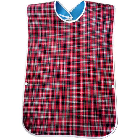 babero para adultos, poliéster impermeable, recogemigas, cierre ajustable con broche, para personas mayores. (1/5)