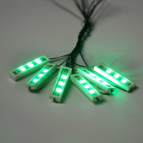 6 plafonniers LED blancs 1 x 4 pierres/vert dans une rangée (quatre dans un downlight), alimentés par USB - 100 % compatible avec les briques Lego (1/5)
