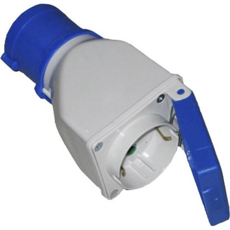 Cetac Adaptateur Fiche vers Schuko Base avec Couvercle 2P+T 16A Solera 904012 (1/3)