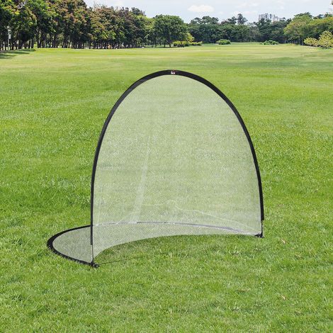 Cage de Football système Pop Up avec sac de transport et piquets de fixation dim. 247L x 203l x 201,5H cm noir et blanc