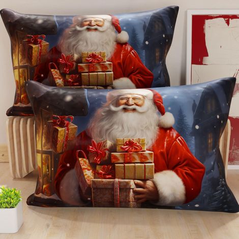 Paire de Housses de Coussin en Microfibre 30x50 cm, Coussins Décoratifs de Noël pour Chambre, Canapé, Salon, Lot de 2 Housses de Coussin, Taie d'oreiller de Noël 2