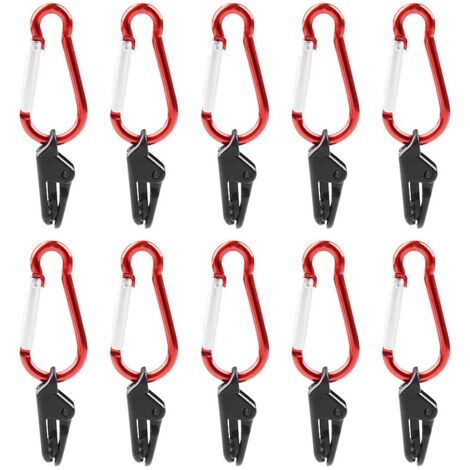 Lntyq Lot de 50 clips pour bâche, clips pour tente, clips en plastique, clips pour tente pour camping, randonnée, voyage + 50 mousquetons de verrouillage (1/5)