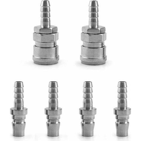 6 Pcs Embout Compresseur Air, 8mm Raccord Pneumatique Rapide Male Femelle (SH20+PH20) (1/4)