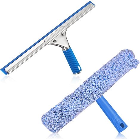 Ensemble Professionnel de Raclette à Vitre 35 cm, 2 Pièces pour Nettoyage de Fenêtres Salle de Bain Douche et Voiture (1/5)