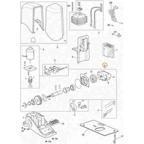 Nice – Accessoire de motorisation de portail – Rechange Ass.Réducteur/Pignon SL1/SL10 – SPAMG00500 – Composant mécanique pour automatismes