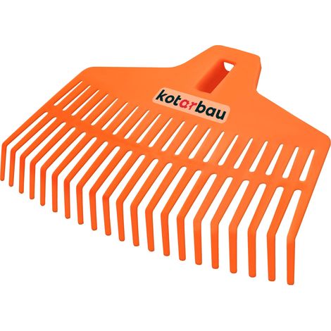KOTARBAU® Rateau à Feuilles - Plastique - 37 cm - Orange - sans Manche - Râteau Jardin - Balai à Gazon - Ramasse Feuilles - Léger - Résistant - Entretien Jardin (1/5)
